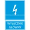 TZI plate - MAIN SWITCH 74x105mm blue