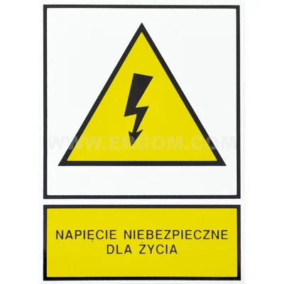 TZO plate - LIFE DANGEROUS VOLTAGE 74x105mm yellow