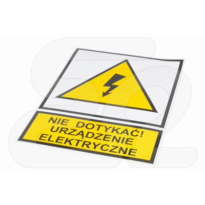 TZO sign - DO NOT TOUCH! ELECTRIC DEVICE 105x148mm yellow