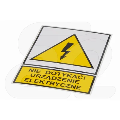 TZO sign - DO NOT TOUCH! ELECTRICAL DEVICE 52x74mm yellow