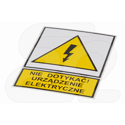 TZO sign - DO NOT TOUCH! ELECTRICAL DEVICE 52x74mm yellow