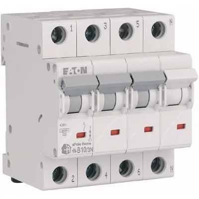 Überstromschutzschalter HN-B10/3N, 6 kA, In = 10 A, Kennlinie B, 3+N Pole. HN-Serie