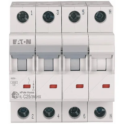 Überstromschutzschalter HN-C25/3N, 6 kA, In = 25 A, C-Charakteristik, 3+N-Pole. HN-Serie