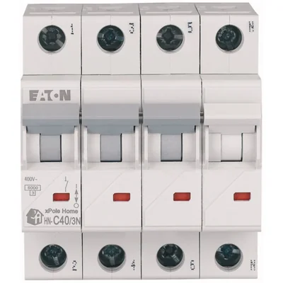 Überstromschutzschalter HN-C40/3N, 6 kA, In = 40 A, C-Charakteristik, 3+N-Pole. HN-Serie