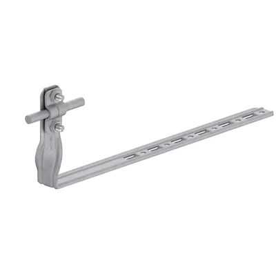 Uchwyt dachówkowy skręcony regulowany ze śrubą L=42 cm H=9,6 cm ocynkowany ogniowo