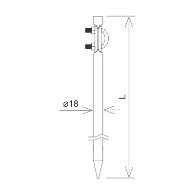 Uchwyt do naciągów wbijany z blokadą L=40m kuty gładki ocynkowany ogniowo