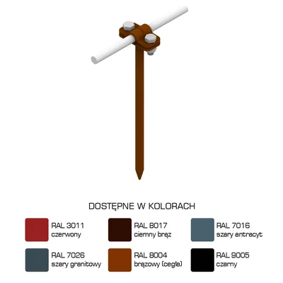 Uchwyt malowany na drut wbijany długość 160mm śruba