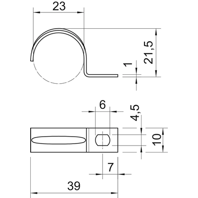 Uchwyt metalowy do rur i kabli 23mm 604 23 G