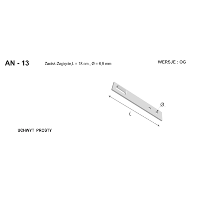 Uchwyt prosty z zagięciem L=18 cm ocynkowany ogniowo