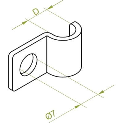 UDF12 E Cable holder, sheet thickness - 1.20 mm