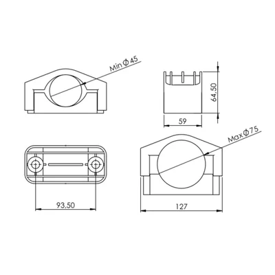 UKR2 Kabelhalter schwarz