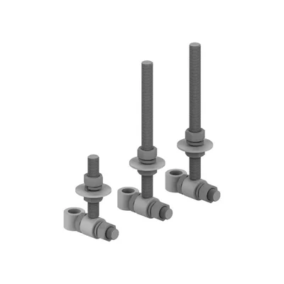 Un juego de tornillos niveladores de la base del mástil/trípode, galvanizados en caliente.