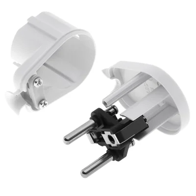 Uni-SCHUKO 2p+Z 16A 250V WT-16U white angled plug