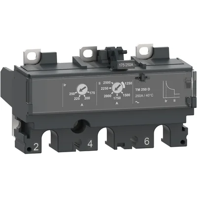 Unidad de disparo termomagnética, ComPacT NSX, 3P3D, TM250D, para NSX250