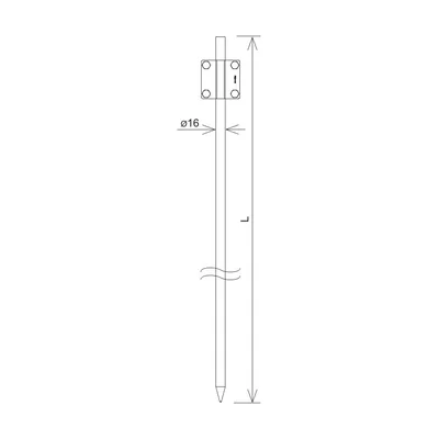 Uniform, non-extensible earth electrode fi 16 L=1500mm, hot-dip galvanized