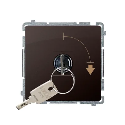 Unipolar key switch 2 positions 5A 230V chocolate matt metallized