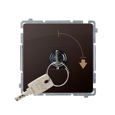 Unipolar key switch 2 positions 5A 230V chocolate matt metallized