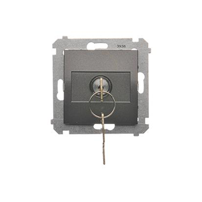 Unipolar key switch (module) 2-position 0-I N/O contact 5 A 230V anthracite (metallic)