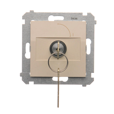 Unipolar key switch (module) 2-position 0-I N/O contact 5 A 230V cream