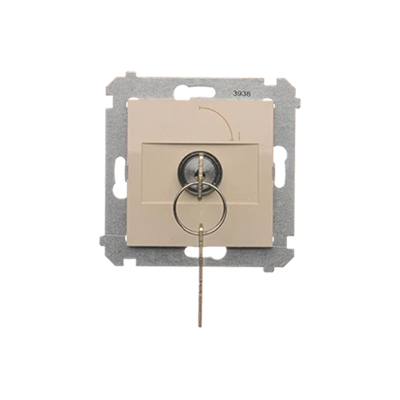 Unipolar key switch (module) 2-position 0-I N/O contact 5 A 230V cream