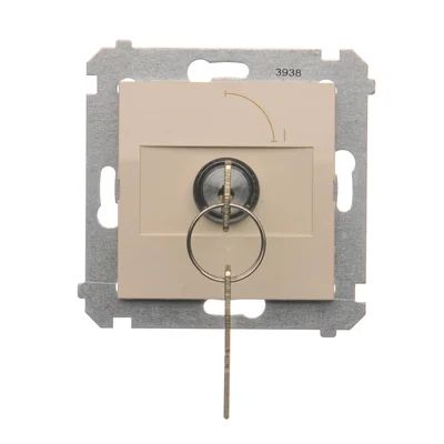 Unipolar key switch (module) 2-position 0-I N/O contact 5 A 230V cream