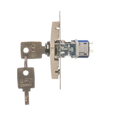 Unipolar key switch (module) 2-position 0-I N/O contact 5 A 230V cream