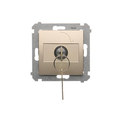 Unipolar key switch (module) 2-position 0-I N/O contact 5 A 230V gold (metallic)