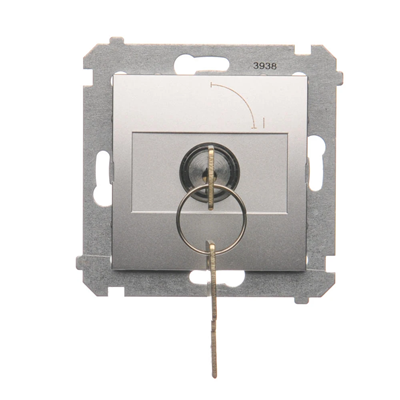 Unipolar key switch (module) 2-position 0-I N/O contact 5 A 230V silver (metallic)