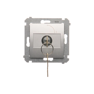 Unipolar key switch (module) 2-position 0-I N/O contact 5 A 230V silver (metallic)