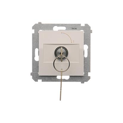 Unipolar key switch (module) 2-position 0-I N/O contact 5 A 230V white