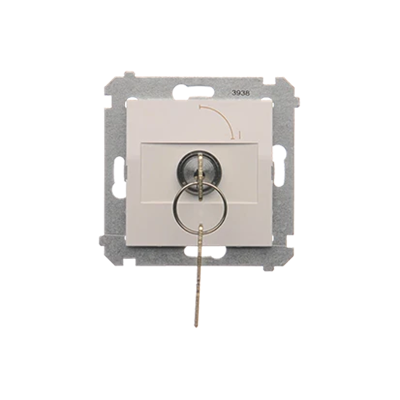 Unipolar key switch (module) 2-position 0-I N/O contact 5 A 230V white