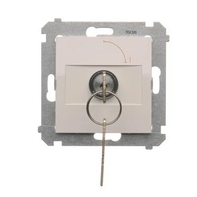 Unipolar key switch (module) 2-position 0-I N/O contact 5 A 230V white