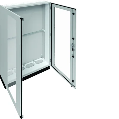 UNIVERS Appareillage au sol IP55/I 1050x1800x275 avec embase 100mm, porte transparente