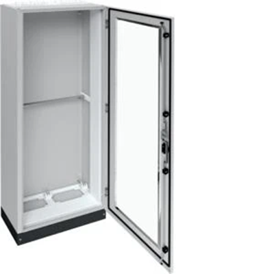 UNIVERS Appareillage au sol IP55/I 550x1800x275 avec embase 100mm, porte transparente