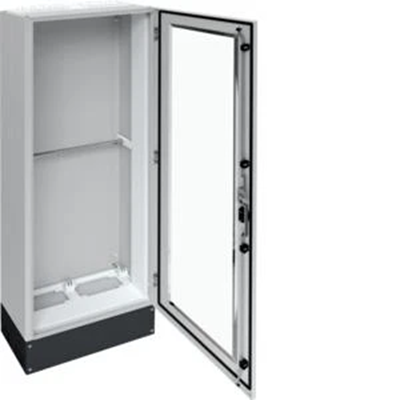 UNIVERS Appareillage au sol IP55/I 550x1800x275 avec embase 200mm, porte transparente