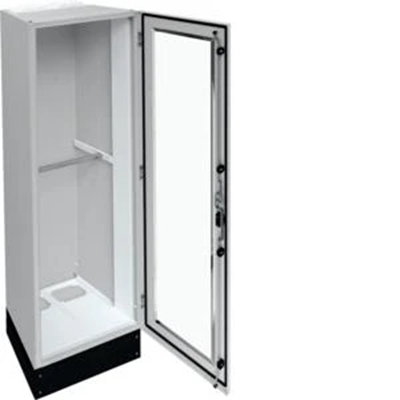 UNIVERS Appareillage au sol IP55/I 550x1800x400 avec embase 200mm, porte transparente