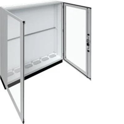 UNIVERS Appareillage au sol IP55/II 1550x1800x275 avec embase 100mm, porte transparente