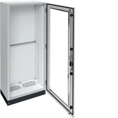 UNIVERS Appareillage au sol IP55/II 550x1800x275 avec embase 100mm, porte transparente