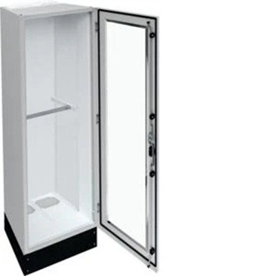 UNIVERS Appareillage au sol IP55/II 550x1800x400 avec embase 200mm, porte transparente