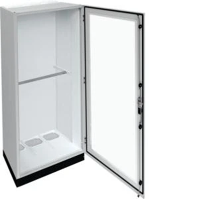 UNIVERS Appareillage au sol IP55/II 800x1800x400 avec embase 100mm, porte transparente