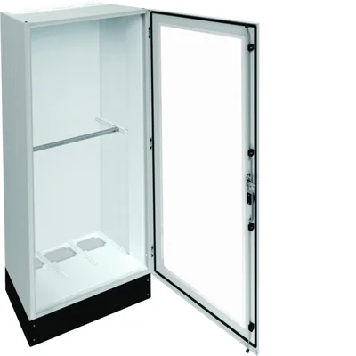 UNIVERS Appareillage au sol IP55/II 800x1800x400 avec embase 200mm, porte transparente
