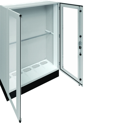 UNIVERS Centralino da pavimento IP55/I 1300x1800x400 con zoccolo 200mm, porta trasparente