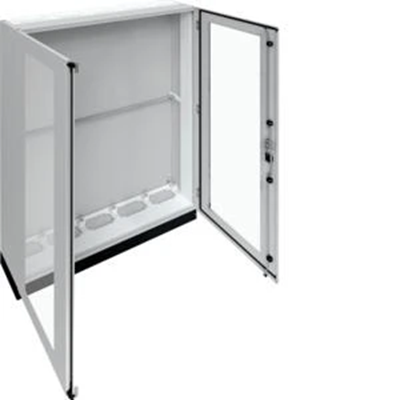 UNIVERS Cuadro de distribución de suelo IP55/I 1300x1800x275 con zócalo de 100mm, puerta transparente