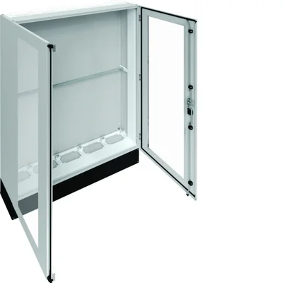 UNIVERS Cuadro de distribución de suelo IP55/I 1300x1800x275 con zócalo de 200mm, puerta transparente