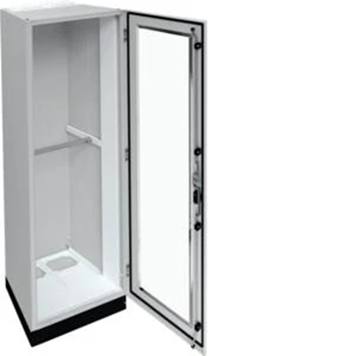 UNIVERS Cuadro de distribución de suelo IP55/I 550x1800x400 con zócalo de 100mm, puerta transparente