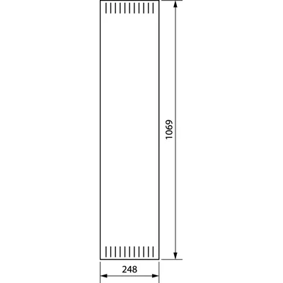 UNIVERS Door FW left perforated for enclosure 1069x248mm white