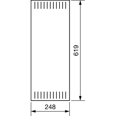 UNIVERS Door FW left perforated for enclosure 619x248mm white