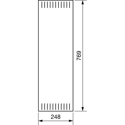 UNIVERS Door FW left perforated for enclosure 769x248mm white