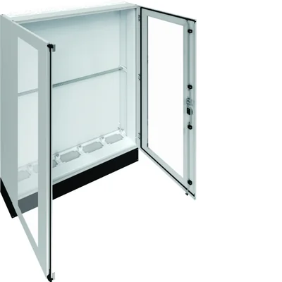 UNIVERS Floor-standing switchgear IP55/II 1300x1800x275 with 200mm base, transparent door
