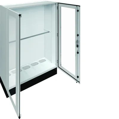 UNIVERS Floor-standing switchgear IP55/II 1300x1800x400 with base 200mm transp door